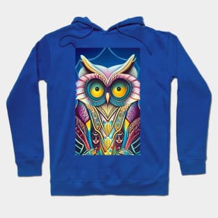 Cool funky magical painting of a wise owl Hoodie